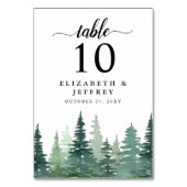 Rustikale Hochzeit im Pinienwald Tischnummer (Vorderseite)