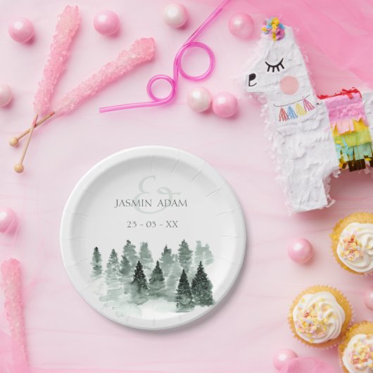 Rustikale Hochzeit im Wald Pappteller (Party)