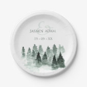 Rustikale Hochzeit im Wald Pappteller (Vorderseite)