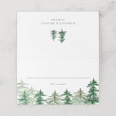 Rustikale Hochzeit im Wald von Watercolor Platzkarte (Außenseite Aufgefaltet)