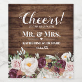 Rustikale Hochzeit im Wasser Weinetikett (Einzelnes Label)