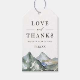 Rustikale Hochzeit im Wasserfarbenwald Geschenkanhänger