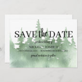 Rustikale Hochzeit im Wasserfarbenwald rettet das  Save The Date (Vorne/Hinten)