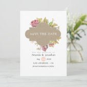 Rustikale Hochzeit im Wasserfarbenwald Save The Date (Stehend Vorderseite)