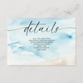 Rustikale Hochzeit im Watercolor Ocean Summer Beac Begleitkarte (Vorderseite)
