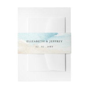 Rustikale Hochzeit im Watercolor Ocean Summer Beac Einladungsbanderole