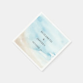 Rustikale Hochzeit im Watercolor Ocean Summer Beac Serviette (Ecke)