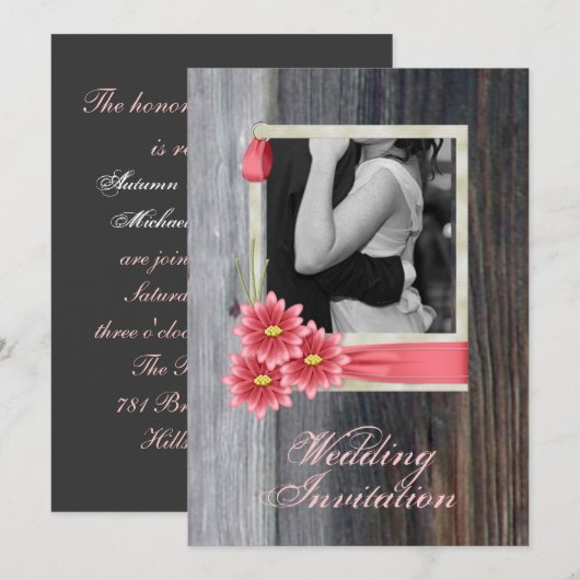 rustikale Hochzeit im Western Einladung (Vorne/Hinten)