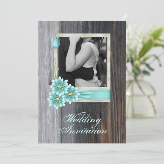 rustikale Hochzeit im Western Einladung (Stehend Vorderseite)