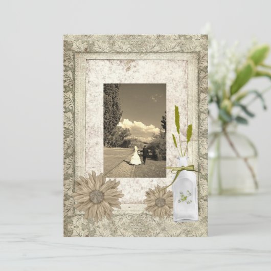 rustikale Hochzeit im Western Einladung (Stehend Vorderseite)