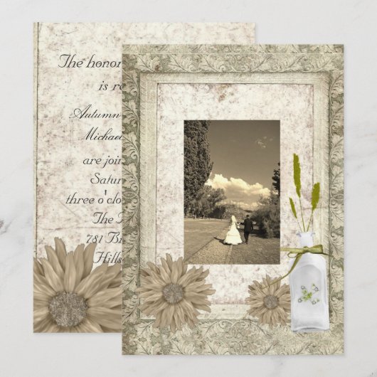 rustikale Hochzeit im Western Einladung (Vorne/Hinten)