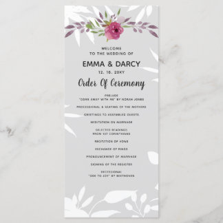 Rustikale Hochzeit in Aquarell Rosa Programm