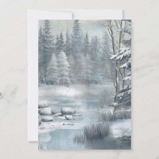 Rustikale Hochzeit in Bergblau Einladung (Rückseite)