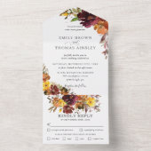 Rustikale Hochzeit in Burgund All In One Einladung (Innen Boden)