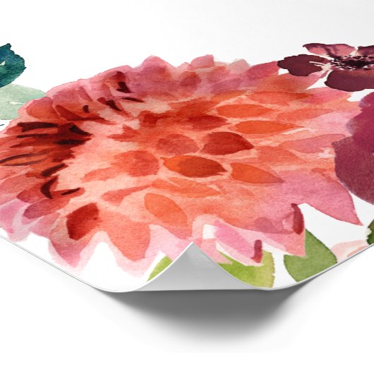 Rustikale Hochzeit in Burgund Blush Fall Poster (Ecke)