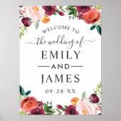 Rustikale Hochzeit in Burgund Blush Fall Poster (Vorne)