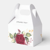 Rustikale Hochzeit in Burgund Geschenkschachtel (Rückseite)