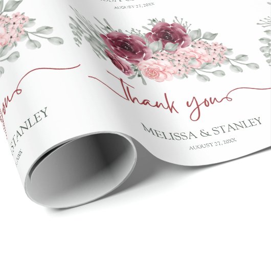 Rustikale Hochzeit in Burgund Marsala und Rosa Geschenkpapier (Rolleneckpunkt)