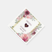 Rustikale Hochzeit in Burgund Marsala und Rosa Serviette (Ecke)