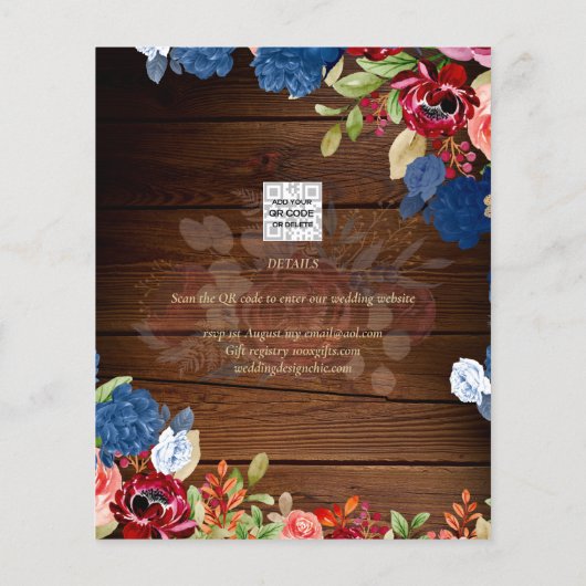 Rustikale Hochzeit in Burgund mit blauer Flora SPA (Rückseite)