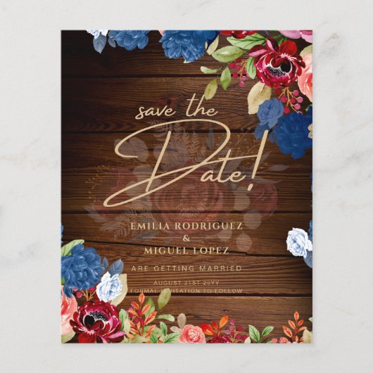 Rustikale Hochzeit in Burgund mit blauer Flora SPA (Vorderseite)