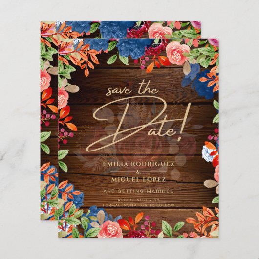 Rustikale Hochzeit in Burgund mit blauer Flora SPA (Vorne/Hinten)