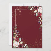 Rustikale Hochzeit in Burgund Rosa Einladung (Rückseite)