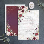 Rustikale Hochzeit in Burgund Rosa Einladung<br><div class="desc">Erleben Sie die perfekte Hochzeitseinladung mit diesem trendigen bordeauxfarbenen Marsala und dem blütenrosa und botanisch grünen Aquarell mit einem Marmorhintergrund aus Imitaten,  handgeschriebenen Schriftzeichen und Imitaten mit Goldstaub. Kontaktieren Sie Designer für passende Produkte. Copyright Elegant Invites,  alle Rechte vorbehalten.</div>