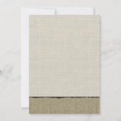 Rustikale Hochzeit in Burlap und Bows Einladung (Rückseite)