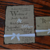 Rustikale Hochzeit in Burlap und Bows Einladung