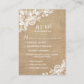 Rustikale Hochzeit in Burlap und Lace Begleitkarte (Vorderseite)