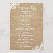 Rustikale Hochzeit in Burlap und Lace Programm (Rückseite)