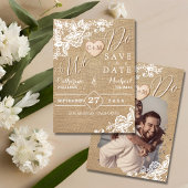 Rustikale Hochzeit in Burlap und Lace Save The Date