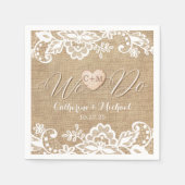 Rustikale Hochzeit in Burlap und Lace Serviette (Vorderseite)