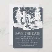 Rustikale Hochzeit in den Bergen rettet das Datum Save The Date (Vorderseite)