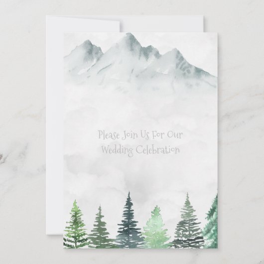 Rustikale Hochzeit in den Bergen und im Wald Einladung (Rückseite)