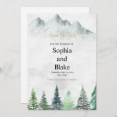 Rustikale Hochzeit in den Bergen und im Wald Save The Date (Vorne/Hinten)