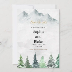 Rustikale Hochzeit in den Bergen und im Wald Save The Date