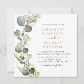 Rustikale Hochzeit in einer Eukalyptus-Grünanlage Einladung (Vorderseite)