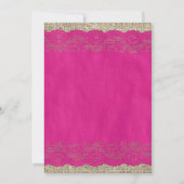 Rustikale Hochzeit in Fuchsia Einladung (Rückseite)
