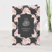 Rustikale Hochzeit in Grau und Rosa Rosen Einladung (Vorderseite)