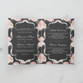 Rustikale Hochzeit in Grau und Rosa Rosen Einladung (Innenseite)