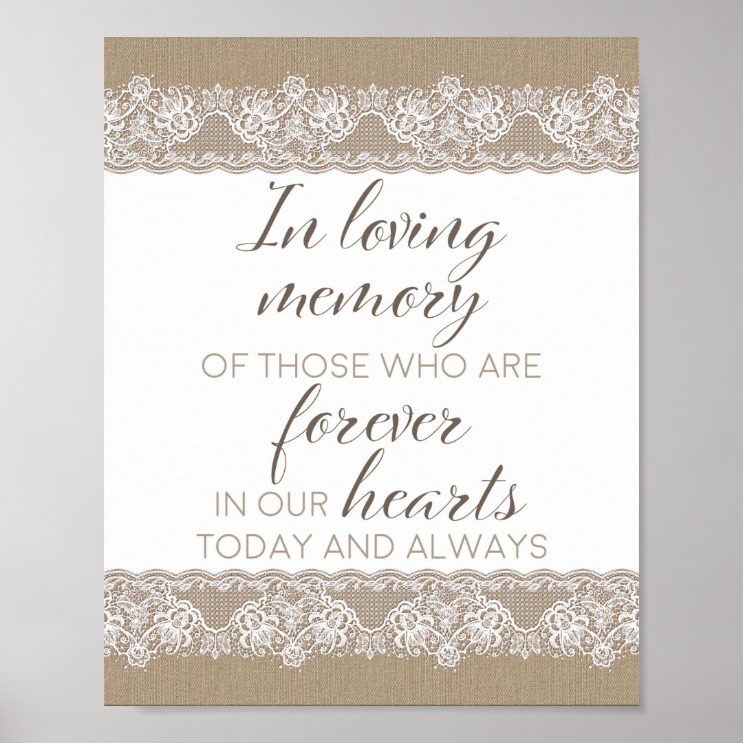 Rustikale Hochzeit, in liebevoller Erinnerung Poster Zazzle.de