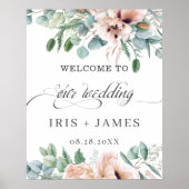 Rustikale Hochzeit in rosa Rosa Blush Bloral Begrü Poster (Vorne)