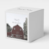 rustikale Hochzeit in Roter Scheune Geschenkschachtel (Vorderseite)