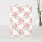 Rustikale Hochzeit in Silber und Rosa Rosen Einladung (Rückseite)