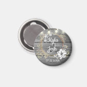 Rustikale Hochzeit in Stringbeleuchtung Magnet (Vorderseite/Rückseite)