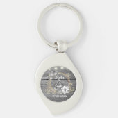 Rustikale Hochzeit in Stringbeleuchtung Schlüsselanhänger (Vorderseite)