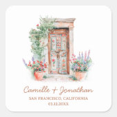 Rustikale Hochzeit in Urlaubsort Gunst Sticker (Vorderseite)