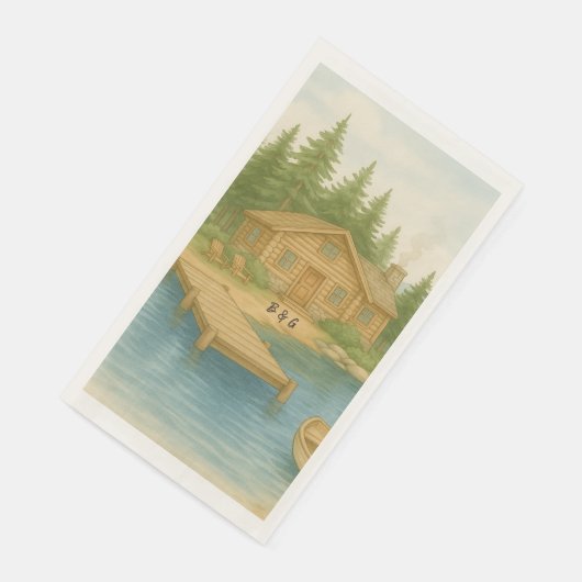 Rustikale Hochzeit in Urlaubsort Tahoe Serviette (Ecke)